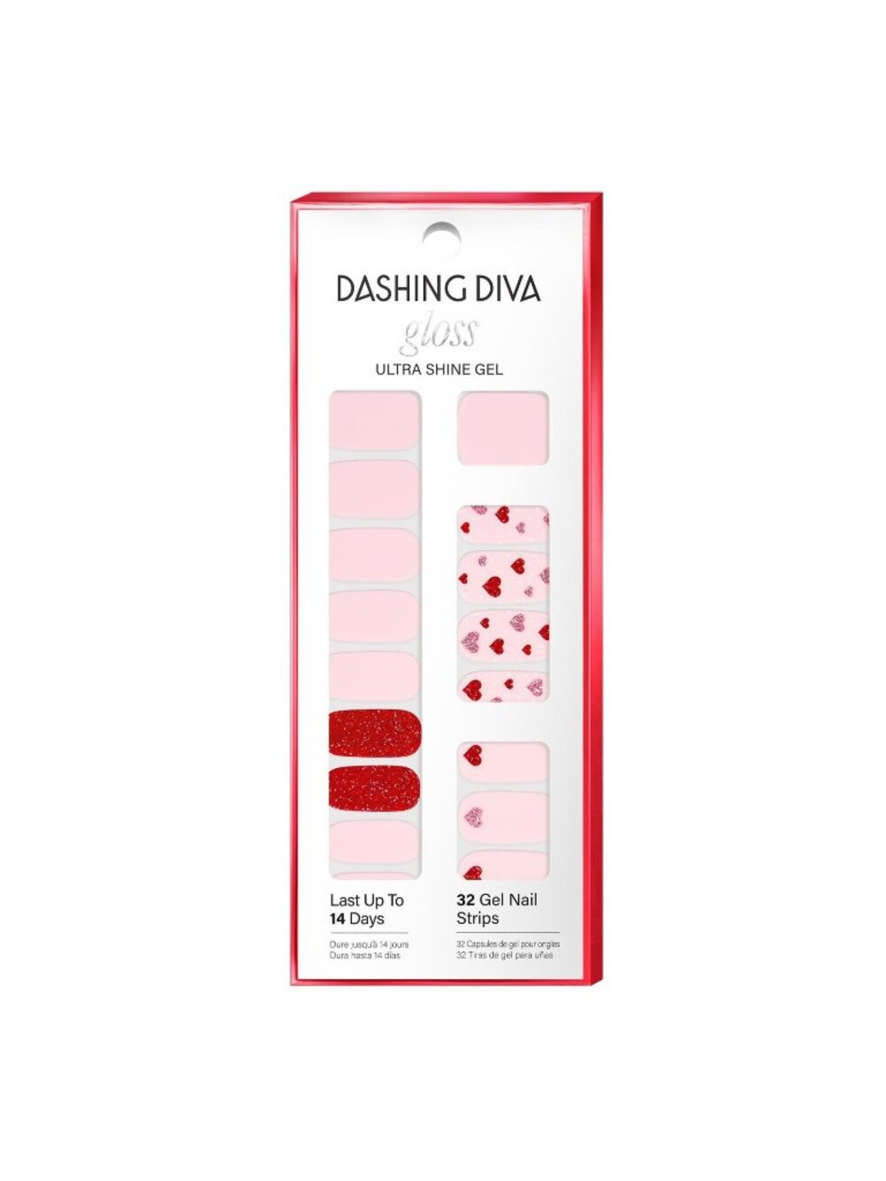 Dashing Diva Gloss Nail Strips - Heart Eyes - UV Free, Chip Resistant